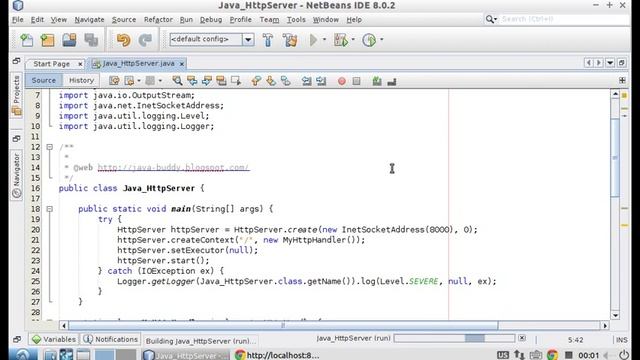 Simple example of Java HttpServer смотреть онлайн