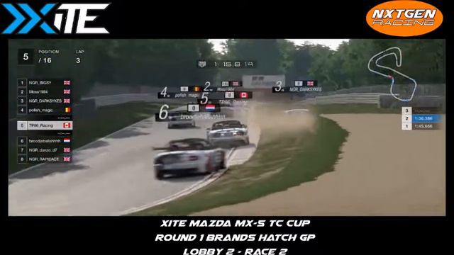 NXTGEN S15 XITE Mazda MX-5 Cup Lobby 2 Rd 1 Brands Hatch GP смотреть онлайн