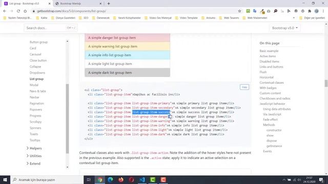 Bootstrap List Group - Bootstrap 5 ile Responsive Tasarım Dersleri 2020 смотреть онлайн