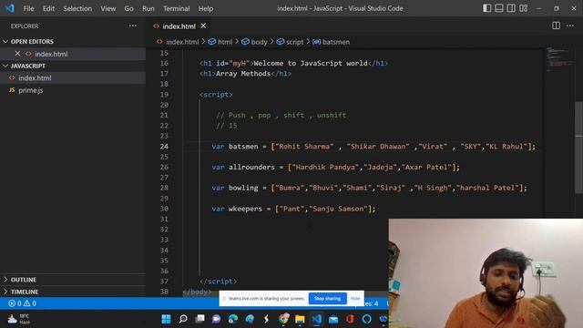 Array methods in javascript - Part 1 ( push, pop, shift ,unshift ,toString , join ) смотреть онлайн