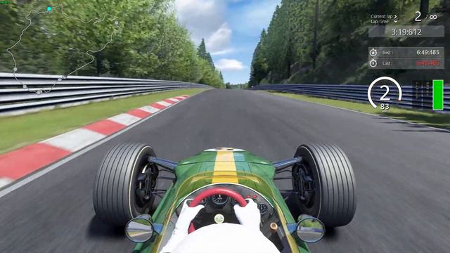 Nordschleife F1 Ladder - Car 1/15 - Lotus Type 49 - 6:45:844 смотреть онлайн