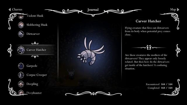 Hollow Knight 100% walkthrough bonus 7:Full Hunter's Journal (Godmaster Update) смотреть онлайн