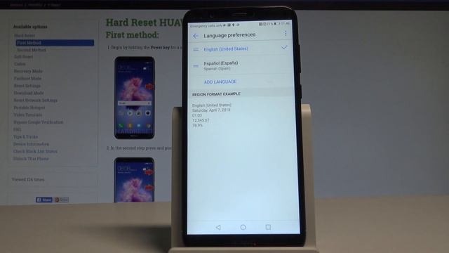 How to Change Language in HUAWEI P Smart - Language Settings |HardReset.Info смотреть онлайн