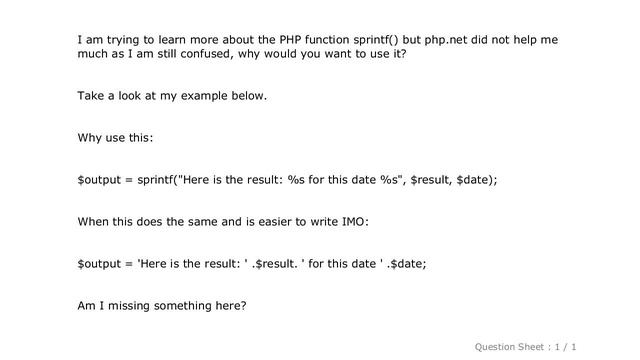 PHP : Why use sprintf function in PHP? смотреть онлайн