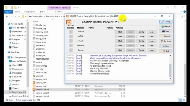 Como instalar o serviço do MySQL e Apache no Windows 10 através do Xampp смотреть онлайн