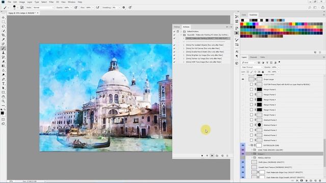 Aquarelle Watercolor Painting Photoshop Plugin Promo