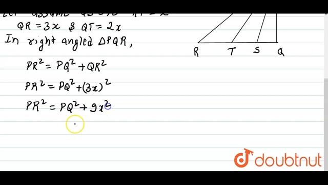 In the figure given below, `Delta PQR` is right-angled at Q and the points S and T trisect the side смотреть онлайн