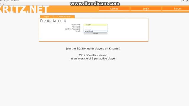 Как зарегистрироваться в игру kritz ? смотреть онлайн