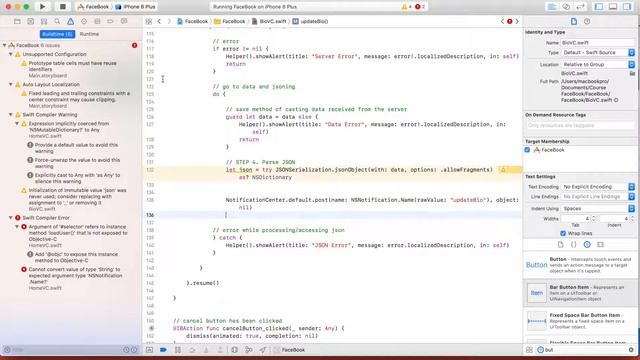 Complete Facebook App in Swift, Xcode and PHP - Post Notifications for Bio - 73 смотреть онлайн
