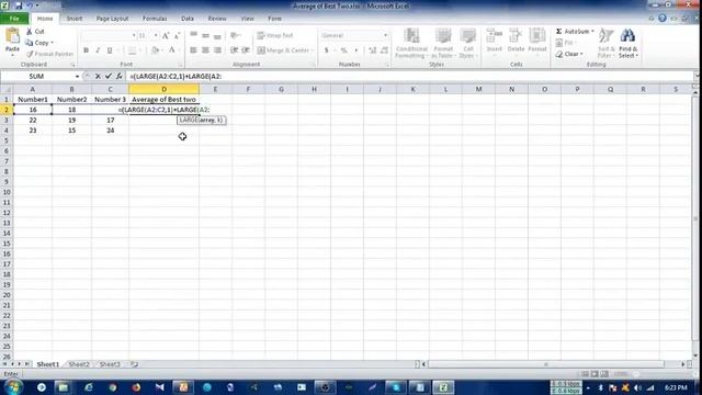 Average of Best Two Formula in MS Excel смотреть онлайн