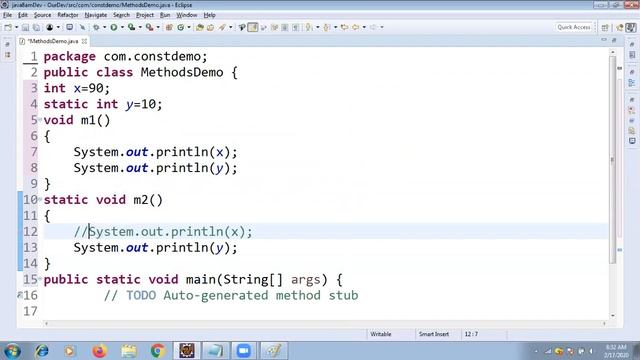 Java instance and static variables and methods смотреть онлайн