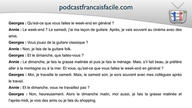parler du week end dialogue Delf A1 смотреть онлайн