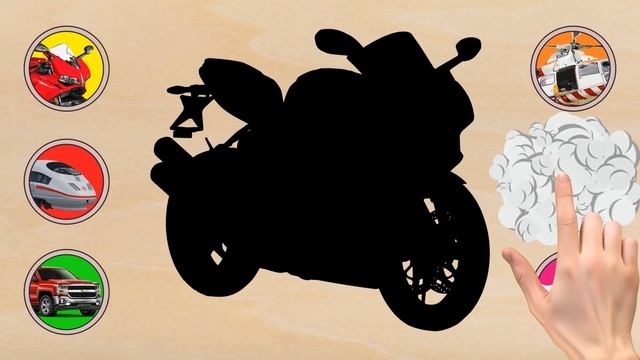 Вчимо транспорт з малюками, вивчаємо англійські слова. Мотоцикл | Поїзд | Корабель | Літак смотреть онлайн