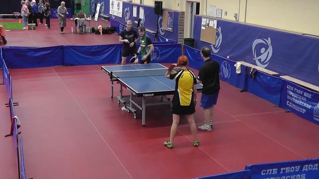 настольный теннис Клапчук/Кирпанев - Чирков/Гребенкина 3-0 парный турнир TTplay