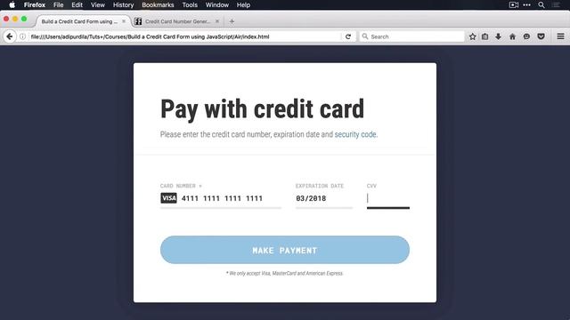 Build a Credit Card Form Using JavaScript: Introduction смотреть онлайн