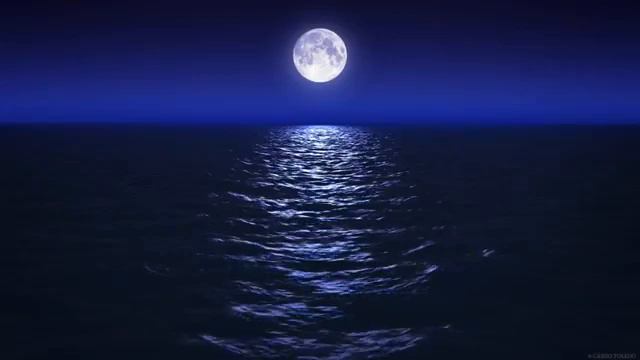 Sleep Music With Ocean and Jungle Sounds – Relaxing Blue Screen Scene – Ocean and Full Moon смотреть онлайн