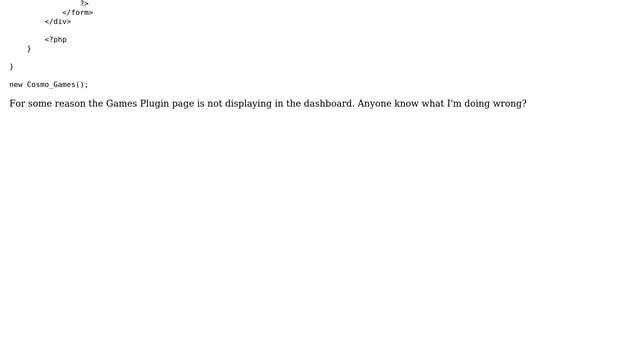 Wordpress: Add_menu_page Not Displaying The Menu In Class Based Plugin