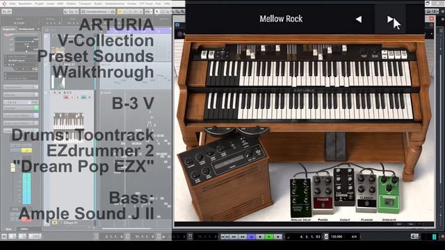 Arturia B-3 V Preset Sounds Walkthrough V-collection Vst Hammond B3 Orgel