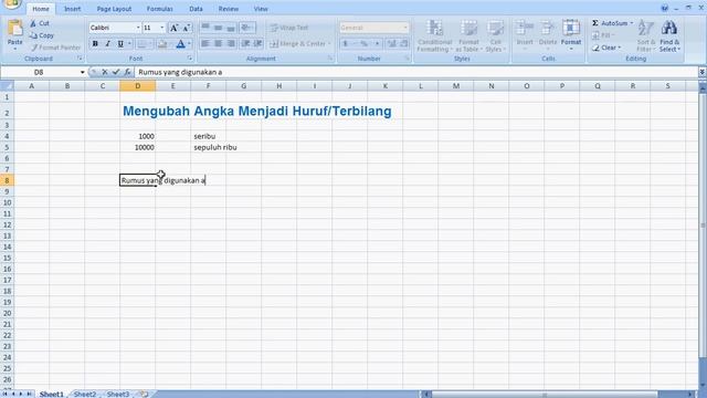 Cara Mengubah Angka Menjadi Huruf Terbilang pada MS Excel 2007 смотреть онлайн