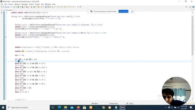 BMI calculated using JOptionPane and Switch Case in Java. AYBU assignment. смотреть онлайн