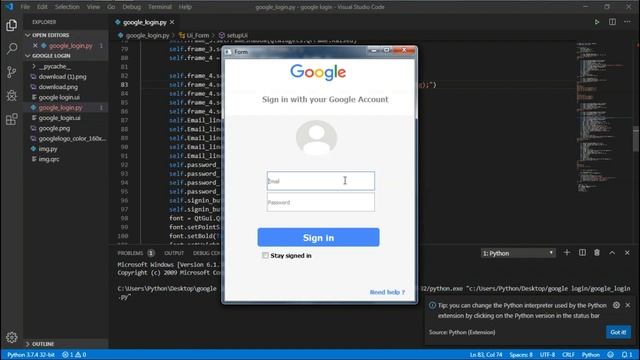 Login Form Created With Pyqt5 смотреть онлайн