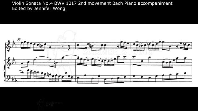 HKSMF 74th Violin-PlayAlong 2022 Class 214 Grade 5 Bach Violin Sonata No4 BWV1017 2nd Sheet Music смотреть онлайн