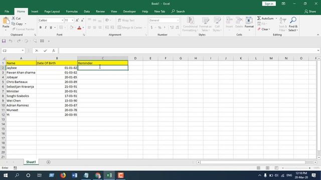 How To Make Birthday Reminder or Create any Reminder In Excel смотреть онлайн