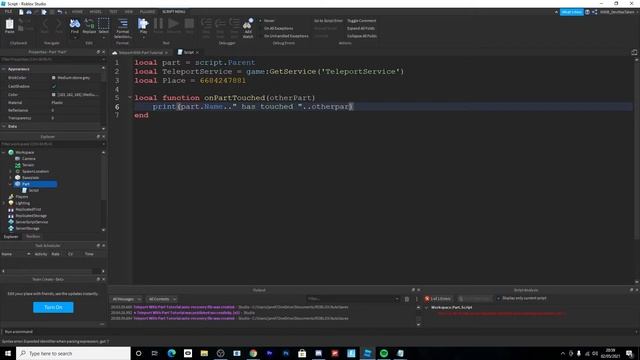 How to teleport player when you touch a part ROBLOX Studio смотреть онлайн