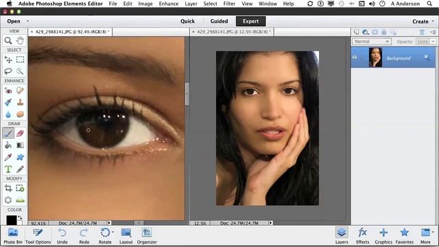 Photoshop Elements 11 Tutorial | Opening One Image in Two Windows смотреть онлайн