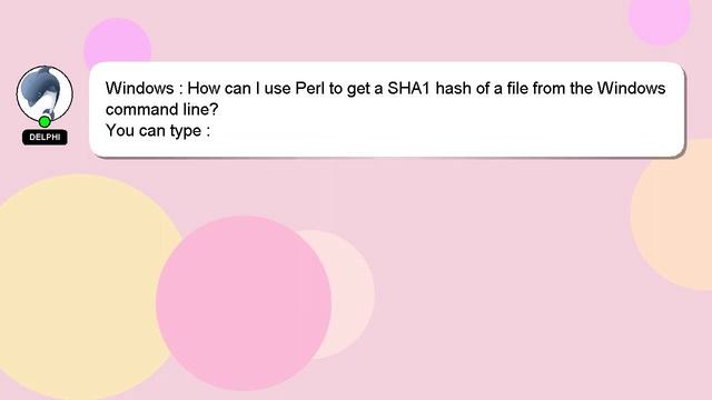 Windows : How can I use Perl to get a SHA1 hash of a file from the Windows command line? смотреть онлайн