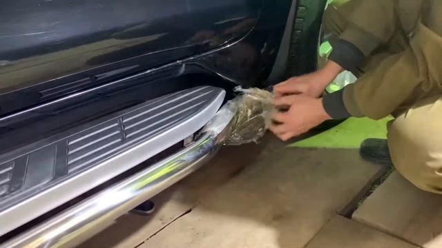 Установка хромированных труб на подножки LAND CRUISER PRADO 150 смотреть онлайн