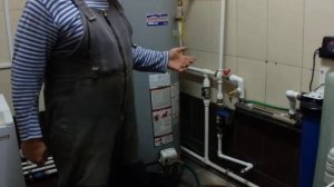 Промывка напольного газового бойлера (котла)  водонагревателя.