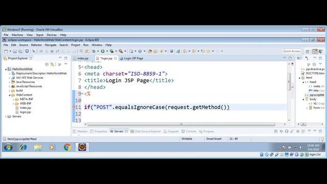 Creating Simple Login Page in JSP in Eclipse Java EE IDE смотреть онлайн