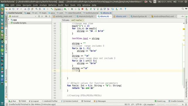 Android Kotlin Tutorial #020 - Idioms - Using ranges смотреть онлайн