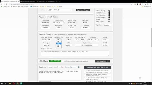 Microsoft Flight Simulator 2020 ► План Полета в SimBrief