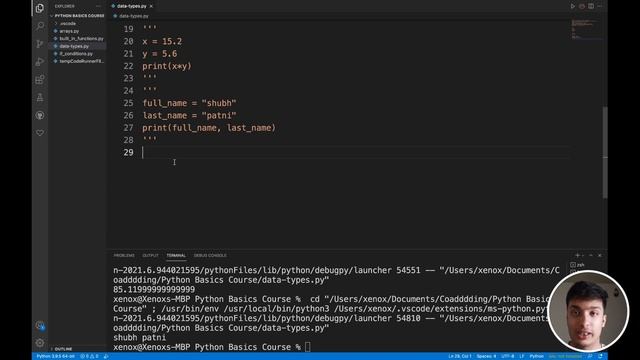 Data Types, Print, Comments, Type, Concatenation | Python Beginner to Advanced Course #2 смотреть онлайн