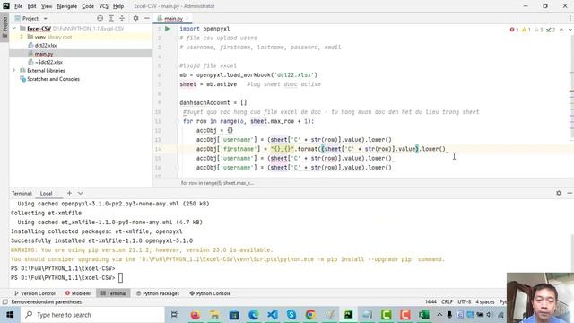 Hướng dẫn sử dụng Python Chuyển file Excel sang CSV смотреть онлайн