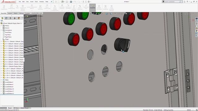 Solidworks sheet metal Tutorial - Assembling all components on the sheet metal Electric Panel смотреть онлайн