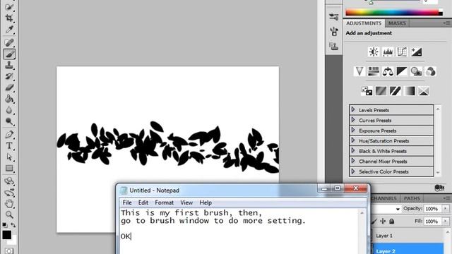 Photoshop: Creating brush for drawing leaves. смотреть онлайн