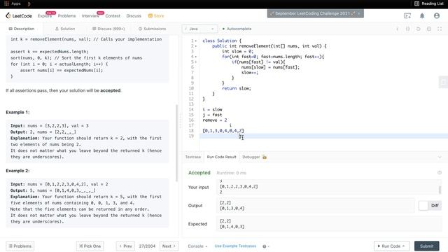 LeetCode #27 Remove Element from Sorted Array - Coding Interview Problem with 2 Java Solution смотреть онлайн
