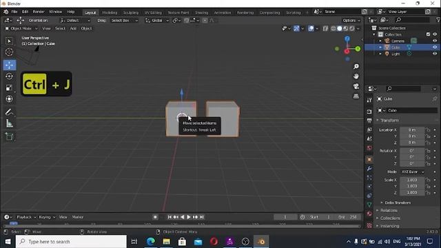 как соединять объекты в blender смотреть онлайн