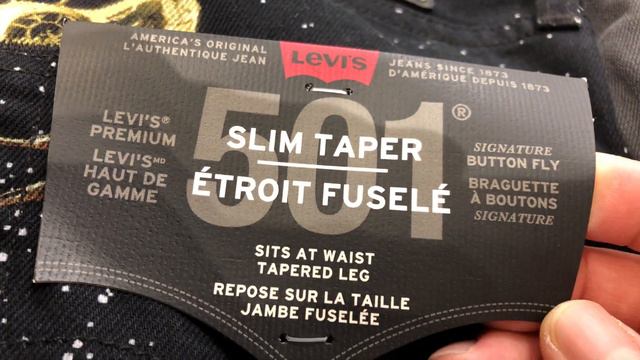ASMR Levi's X Star Wars 501 Vs 505 Jeans Premium Review Comparison Slim Taper Galaxy AOP Black