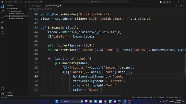 Tutorial Python | Aplikasi Data Mining Clustering Segmentasi Konsumen Part 2 | Streamlit App смотреть онлайн
