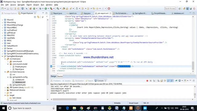 Spring Batch to export CSV to MySQL and Schedule the job order and Cron to fix time смотреть онлайн