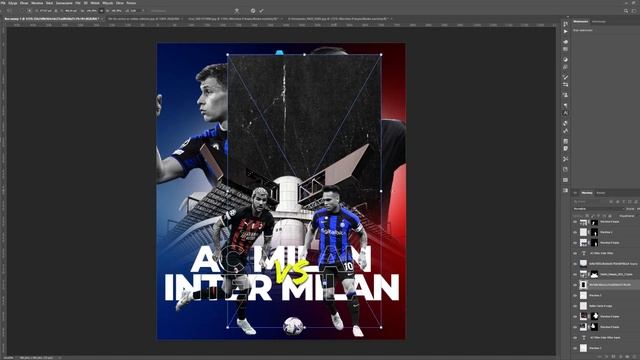 Inter Milan vs AC Milan Poster | Speed Art Photoshop #2 смотреть онлайн