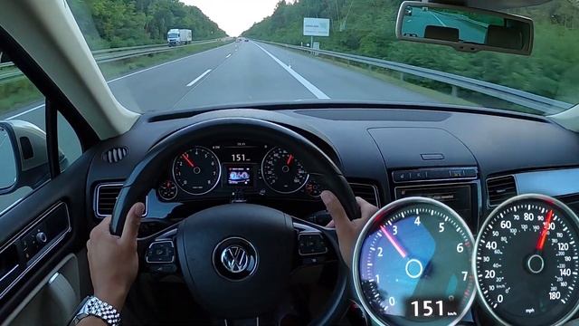 2016 Volkswagen Touareg II 3.6 V6 FSI 280 HP TOP SPEED AUTOBAHN DRIVE POV смотреть онлайн