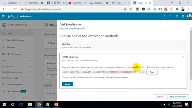 How to verification Bing Webmaster Tools on WordPress site in 2020| Bangla Tutorial смотреть онлайн