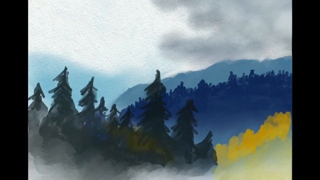 Digital-акварель. Пейзаж на iPad по открытому уроку KalachevaSchool смотреть онлайн