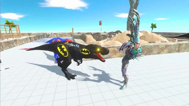 BATMAN T-REX Vs SUPERMAN TREX DEATH RUN EVOLUTION Of DINOSAUR | Strongest Dinosaur | Jurassic World