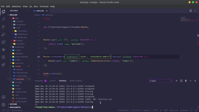 #8 Cek Dulu Siapa Yang Akses Halaman - Ngobar Laravel смотреть онлайн